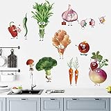 wondever Wandtattoo Küche Cartoon Gemüse Wandaufkleber Lebensmittel Wandsticker Wanddeko für Küche Esszimmer Kinderzimmer