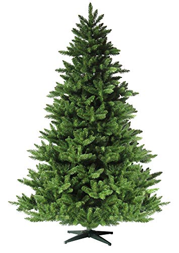 RS Trade HXT 19001 künstlicher Weihnachtsbaum 180 cm (Ø ca. 132 cm ) mit 1422 Spitzen und Schnellaufbau Klapp-Schirmsystem, schwer entflammbar, unechter Tannenbaum inkl. Metall Christbaum Ständer