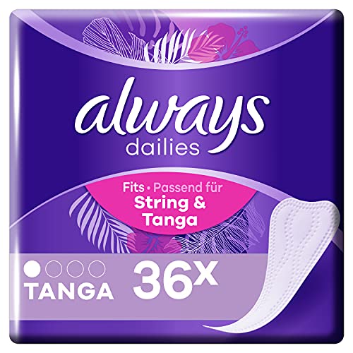 Always Dailies Tanga Slipeinlagen (36 Stück) extra dünn & diskret für String und Tanga für tägliche Frische und Komfort