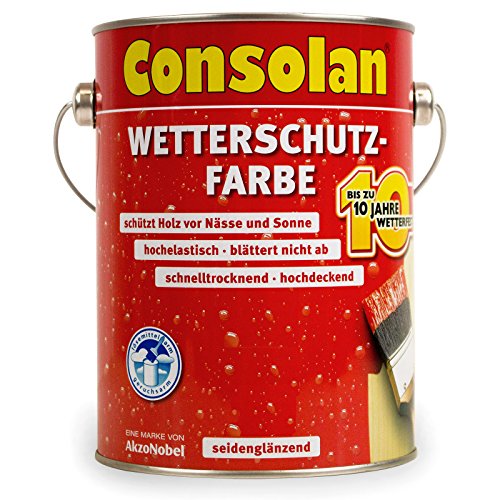 Consolan Wetterschutzfarbe, 2,5 Liter, schwedenrot