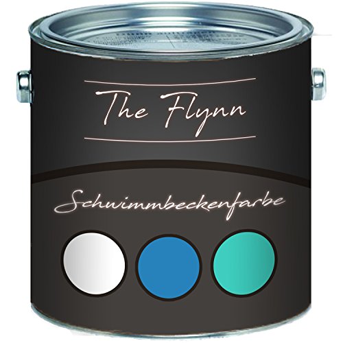 The Flynn Schwimmbeckenfarbe auserlesene Poolfarbe in Blau Weiß Grün Schwimmbad-Beschichtung Betonfarbe Teichfarbe (2,5 L, Grün)