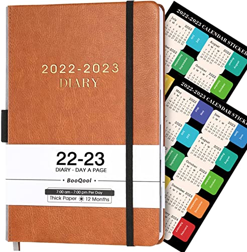 BooQool Kalender 2022-2023 - Kalender 2022-2023 Buchkalender von Juli 2022 bis Juni 2023 mit Monatlichen Registerkarten, Tagebuch Tag zu Seite, 14,3 x 21 cm