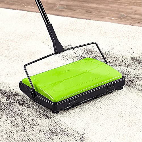 Housekeeps Teppichkehrer ohne Strom - Teppich Roller aus stabilem Eisen - nimmt Schmutz auf Böden in Sekunden auf