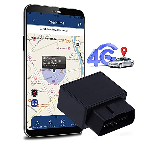 GPS Tracker 4G LTE OBD2 Stecker für Auto, Fahrzeuge, LKW, Diebstahlschutz Online weltweit mehrere Alarmmodi Echtzeit-Tracking mit kostenloser App ohne ABO