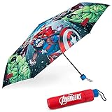 BONNYCO Regenschirm Kinder Avengers Regenschirm Sturmfest mit Verstärkter Struktur - Klappschirm mit für Tasche, Rucksack oder Reise | Regenschirm Klein Jungen - Geschenke für Jungen