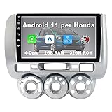 ACAVICA Android 11 Autoradio für Honda Fit Jazz 2001–2008 mit manueller Klimaanlage 9 Zoll 2+32 GB Stereo GPS-Navigation Touchscreen kabelloses Carplay WiFi USB
