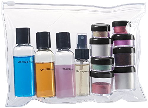 Sichler Beauty Reiseset Kosmetik: Reißverschluss-Tasche mit 12 Kosmetik-Behältern fürs Flug-Handgepäck (Reiseflasche)