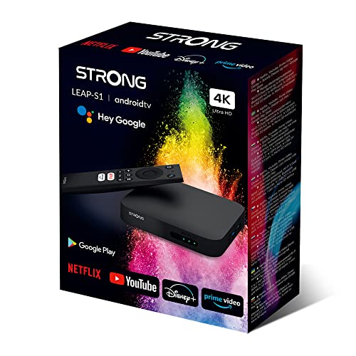 STRONG Leap-S1 | Android TV Box | Android 10.0 | Streaming Box | 4K Ultra HD | Google Voice Assistant | Netflix | Disney+ | Prime Video | WiFi 5 mit Bluetooth 4.2