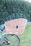 Marcus´ Weidenhandel Hundefahrradkorb für Gepäckträger aus Weide mit Metallgitter und Kissen Gepäckträgerkorb Weidenkorb Fahrradkorb Natur XL oder XXL (XXL mit Kissen)