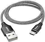 Siwket Micro USB Kabel 3M, Nylon USB A anf Micro Ladekabel Android Ladekabel für Samsung Galaxy Edge/S7/S6 Edge/S6/S4/S3/J7,Kindle Fire,Fire HD Tablets,PS4 Controller,Xiaomi,Huawei P9,Schwarz