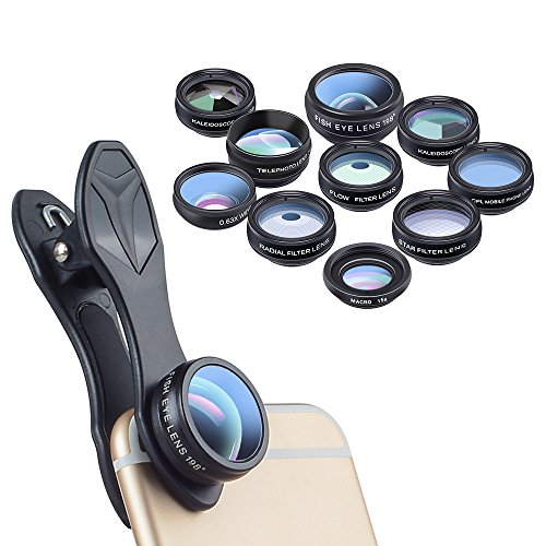 Arktis 10-in-1 Premium Objektiv Kit kompatibel mit Apple iPhone, Samsung Galaxy und Co. - Wechselobjektive
