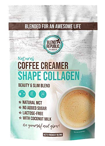 Keto Coffee Creamer mit Collagen für ketogene Ernährung - ohne Zuckerzusatz ⍟ Keto Pulver mit bioaktiven Kollagenpeptiden Typ I / III, Kollagenpulver mit Kokosöl und MCT Öl ⍟ 30 Portionen Keto Beauty