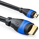 deleyCON 5m Micro HDMI Kabel - HDMI 2.0/1.4a Kompatibel - High Speed mit Ethernet - ARC 3D 4K Ultra HD 1080p 2160p - Schwarz