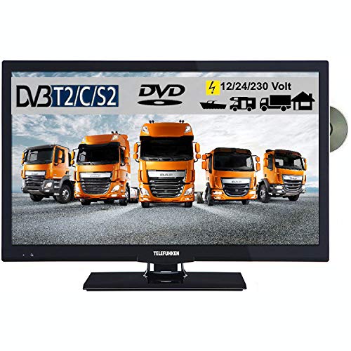 Telefunken T22X740 MOBIL LED Fernseher 22 Zoll 55 cm TV mit DVD DVB-S /S2, DVB-T2, DVB-C, USB, 230V / 12V / 24V inkl. Spannungswandler