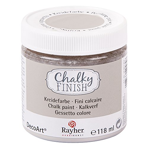 Rayher 38867807 Chalky Finish auf Wasser-Basis, Kreide-Farbe für Shabby-Chic-, Vintage- und Landhaus-Stil-Looks, 118 ml, helltopaz