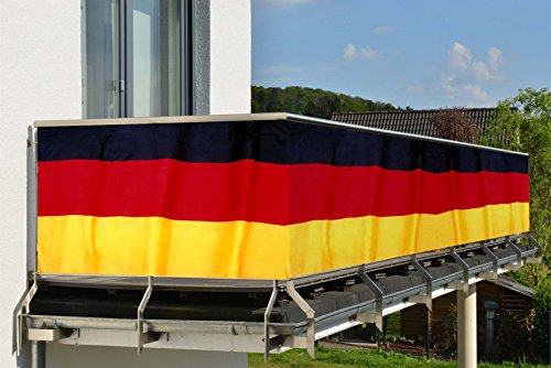 Balkon Sichtschutz 'Deutschland' 90x300cm, mit 6 Ösen, Polyester