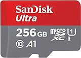 SanDisk Ultra microSDXC UHS-I Speicherkarte 256 GB + Adapter (Für Android-Smartphones und - Tablets und MIL-Kameras, A1, C10, U1, 120 MB/s Übertragung)