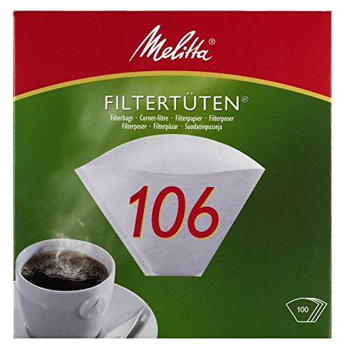Melitta Filtertüten 106, Weiß, 100 Stück