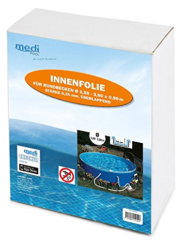 Medipool - Poolfolie rund 3,5 bis 3,60 x 0,92 m x 0,25 mm Schwimmbadfolie