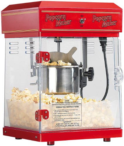 Rosenstein & Söhne Popcornmaschine: Profi-Retro-Popcorn-Maschine'Cinema' mit Edelstahl-Topf im 50er-Stil (Popcornmaschine Cinema)