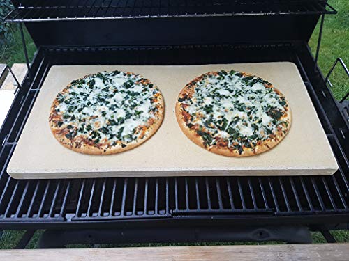 Bearbeitete Pizzaplatte 60 x 30 x 3 cm Backofenplatte Brotbackplatte Pizzastein Flammkuchenplatte Nachbearbeitet per Hand ohne scharfe Kanten massive Schamotte