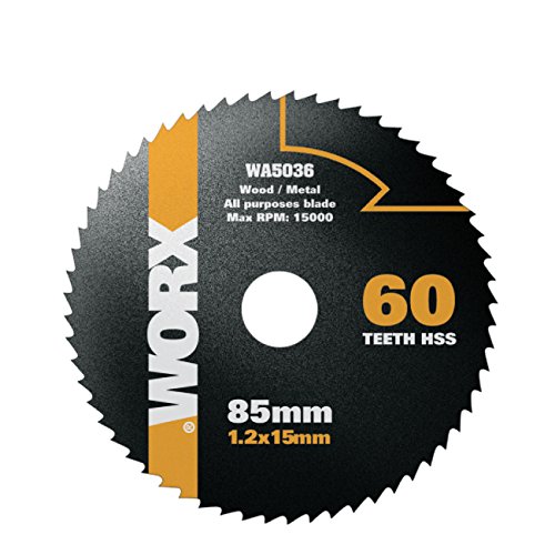 Worx HSS Sägeblatt 85 mm. 60 Zähne. 1 Stück. WA5036