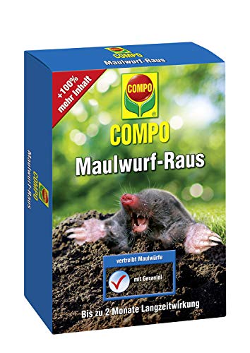 COMPO Maulwurf-Raus, Natürliches Vertreibe- und Fernhaltemittel gegen Maulwürfe, Mit Langzeitwirkung, 200 g