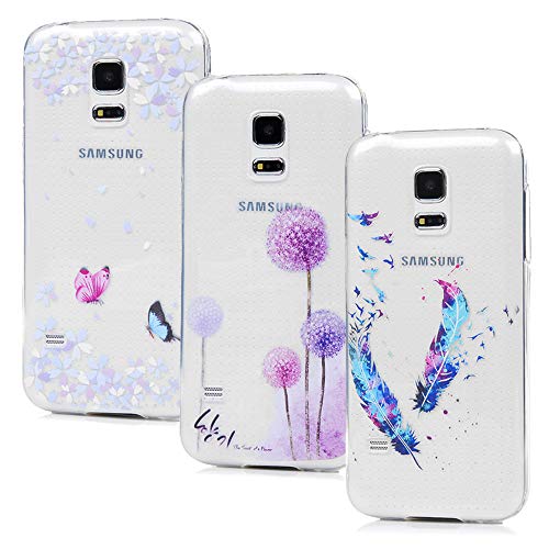 S5 Mini Handyhülle Vogu'SaNa Handytasche Kompatible mit Samsung Galaxy S5 Mini Hülle Case Cover Transparent Silikon Tasche Schutzhülle Skin Softcase Dünn Schale Bumper*3 Silikonhüllen Mädchen-S1