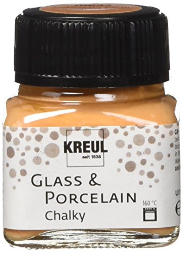 Kreul 16633 - Glass & Porcelain Chalky Terracotta Earth, 20 ml Glas, sanft - matte Glas- und Porzellanmalfarbe auf Wasserbasis, schnelltrocknend, deckend