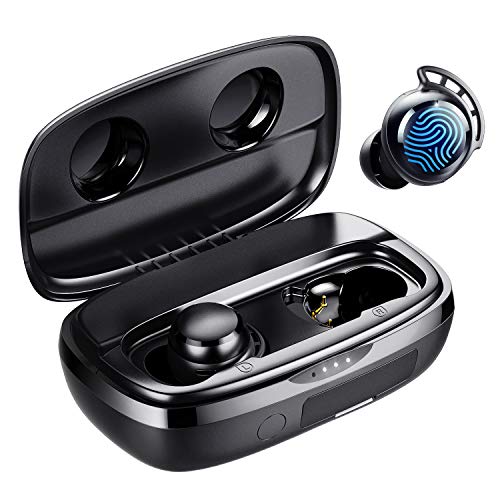Bluetooth Kopfhörer, Tribit 100 Std. Spielzeit USB-C Ladebox Schnellladung Bluetooth 5.0 IPX8 Wasserdicht Touch Sensoren in-Ear Deep Bass Eingebautes Mic Kopfhörer Kabellos, FlyBuds 3