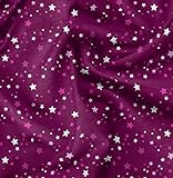 Soimoi Rosa Baumwoll-Popeline Stoff Sterne Star Stoff Drucke Meter 42 Zoll breit
