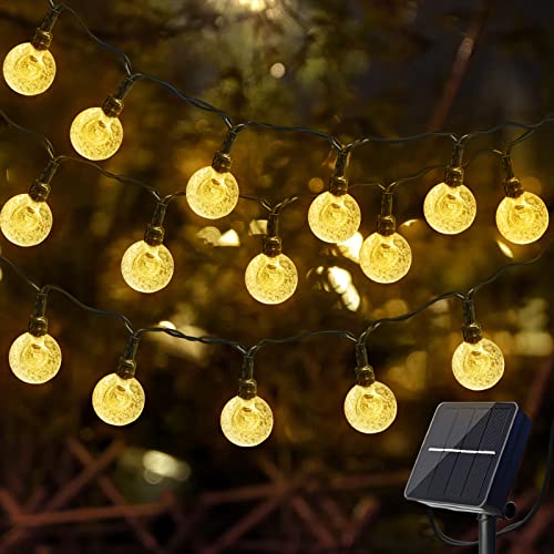 YzzYzz Solar Lichterkette Aussen 80 Warmweiße LED, 14 Meter Solar Lichterkette Außen für Garten, Bäume, Schlafzimmer, Hochzeiten, Partys