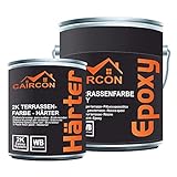 CAIRCON 2K Epoxidharz Terrassenfarbe Härter Balkonfarbe Beschichtung Bodenfarbe außen Steingrau 5Kg