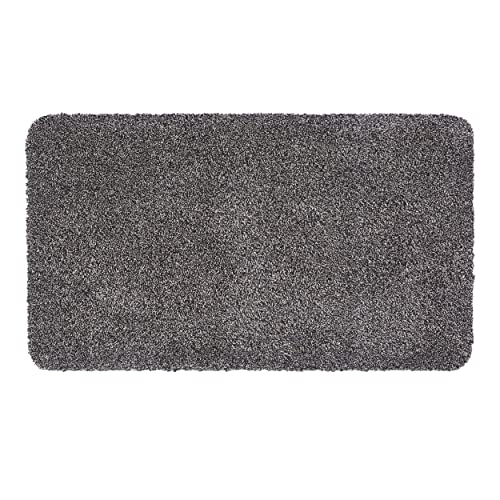 waschbare Fußabtreter Baumwolle – saugstarke Fußmatte Entra – rutschfeste Matte – (75 x 130 cm – anthrazit)