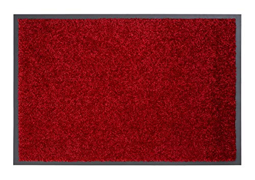 Carpido strapazierfähige Schmutzfangmatte Clara – rutschfeste Türmatte – Fußmatten für den Innenbereich – Eingangsmatten – Vorleger (rot, 60x80cm)