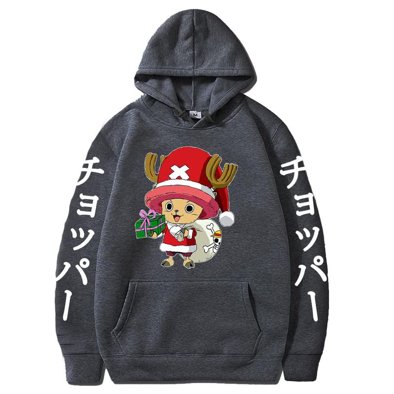 Japanischer Anime One Piece Kapuzenpullover Tony Tony Chopper Pullover Hip Hop Langarm Sweatshirts Streetwear Kleidung