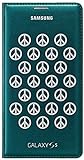Samsung Flip Wallet Case Cover Schutzhülle mit Kartenfach in Moschino Grün und Silber Peace Design für Samsung Galaxy S5 - Moshino Grün