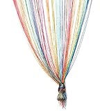 TRIXES Mehrfarbig Fadenvorhang im Tautropfen Design als Raumteiler Fliegenschutz oder als Festliche saisonale Dekoration Voller Größe: 90cm x 200cm - Vorhänge (Rainbow)