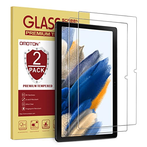 OMOTON 2 Stück Schutzglas für Samsung Galaxy Tab A8 Displayschutzfolie, Samsung Tab A8 Schutzfolie, Anti- Kratzer, Bläschenfrei, 9H，10.5 Zoll