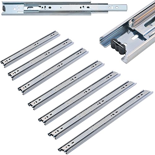 1x Paar Schienen für Schubladen - flüssige & präzise Schubladen Auszüge aus Stahl - Vollauszug, verschiedene Größen (25-49 cm)
