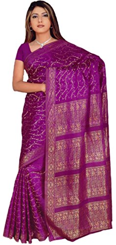 Trendofindia Indischer Bollywood Fashion Sari Stoff Damenkostüm Kleid Lila CA102