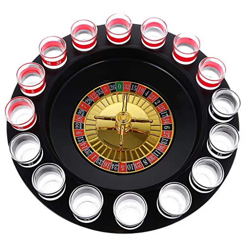 SM SunniMix Russisches Glücksschuss Roulette Casino Trinkspiel Set für Erwachsene, Spaß Plattenspieler für Geschäftsparty Geschenke
