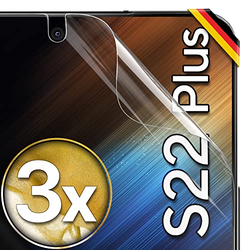 UTECTION 3X Schutzfolie für Samsung Galaxy S22+ / Plus - Fingerabdruck kompatibel - Premium Folie KEIN Glas - Hüllenfreundlich - Anti Kratzer Displayschutzfolie Ultra Clear - Schutz Displayfolie