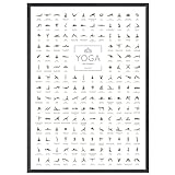 JUNOMI® Yoga Poster DIN A1 mit 168 Posen und Asanas, Yoga Zubehör für Studios und Übungen Zuhause, perfekte Yoga Geschenkidee, Yoga Übungen für Beginner und Profis | ohne Rahmen