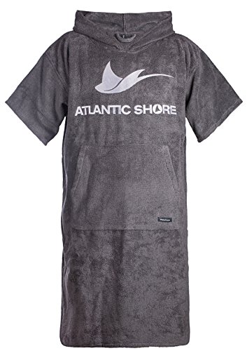 Atlantic Shore | Surf Poncho ➤ Bademantel/Umziehhilfe aus hochwertiger Baumwolle ➤ Grey - Long