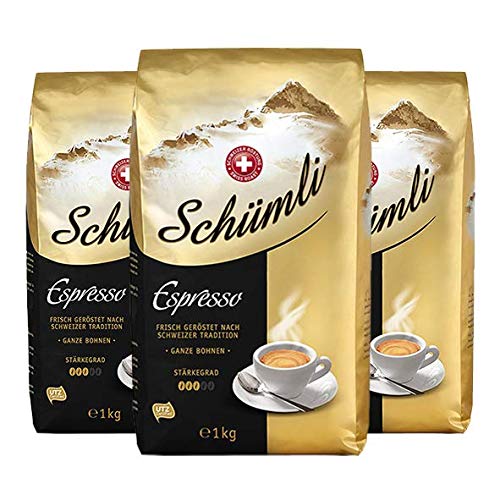 Schu?mli Espresso Ganze Kaffeebohnen 1kg, 3er Pack (3 x 1000 g)