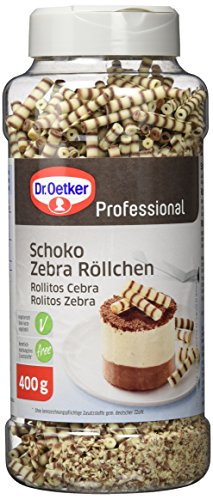 Dr. Oetker Professional Schoko Zebra Röllchen, aus Vollmilch und weißer Schokolade, 400 g Dose