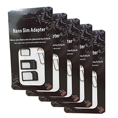 5 Stück Adapter Sim Card 4 in 1 Nano sim Micro sim Standard sim Sim cutter Adapter SIM-Karte Universaladapter