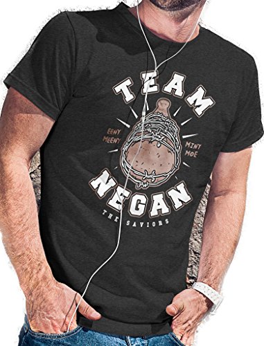 LeRage Shirts Team Negan T-Shirt – The Saviors Walking Zombies Dead Herren Gr. M, anthrazit