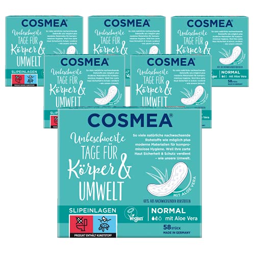 Cosmea Slipeinlagen, Normal mit Aloe Vera, 5er Pack (5 x 58 Stück)